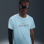 ★Nike★ Mylar Flash Dry Fit UV Short Sleeve Running Top M B Nike Miler Flash Dri-FIT UV Short-Sleeve Running Top - Men's